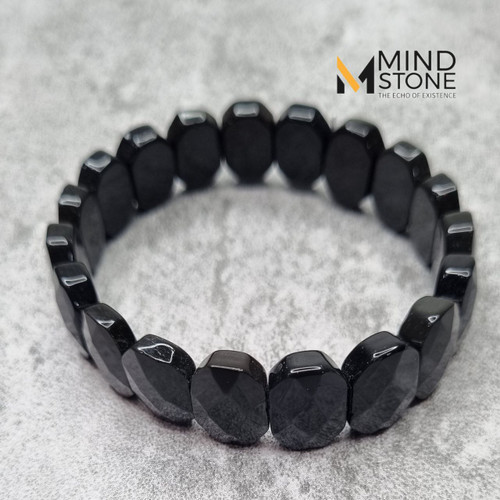 دستبند اونیکس سیاه تراش جواهری