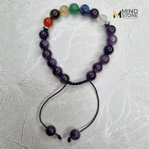 دستبند هفت چاکرا و آمیتیست