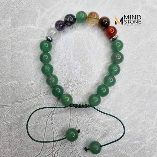 دستبند هفت چاکرا و اونتورین سبز