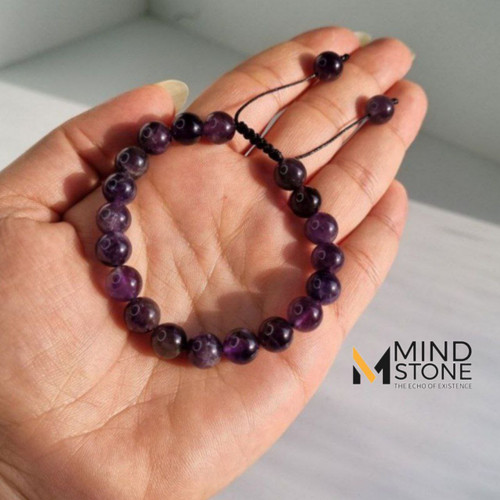 دستبند تمام سنگ آمیتیست ساده