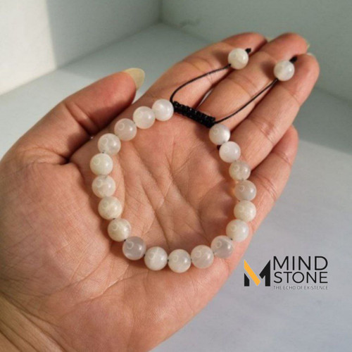 دستبند تمام سنگ مون استون ساده