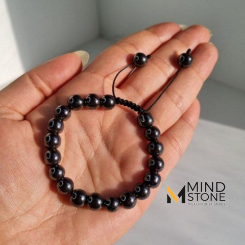 دستبند تمام سنگ تورمالین سیاه ساده