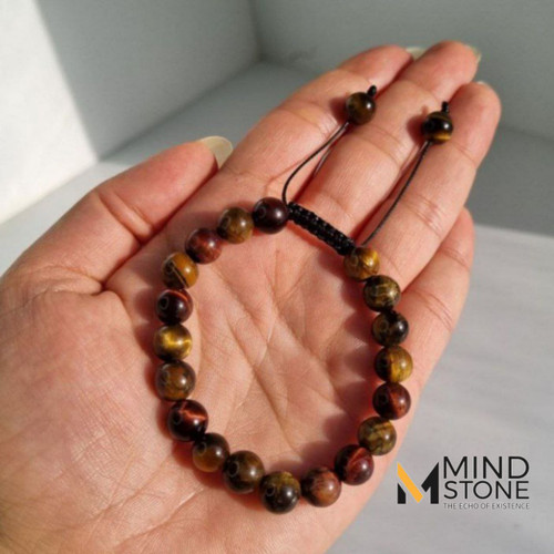 دستبند تمام سنگ چشم ببر ساده