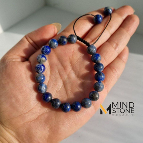 دستبند تمام سنگ لاجورد افغان ساده