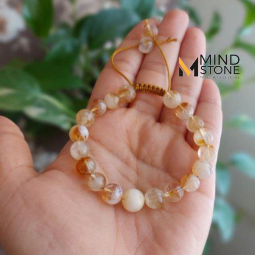 دستبند تمام سنگ سیترین ساده