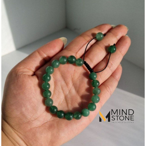 دستبند تمام سنگ اونتورین سبز ساده