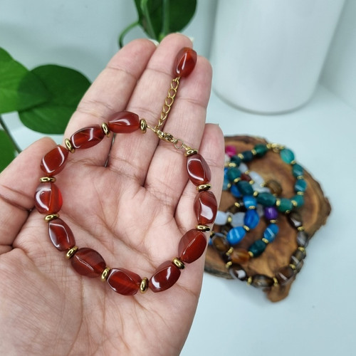 دستبند عقیق آبنباتی قرمز