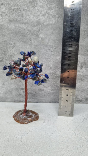 درختچه سنگی لاجورد با پایه عقیق