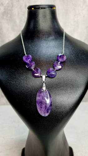 گردنبند تراش جواهری کلاسیک امیتیست