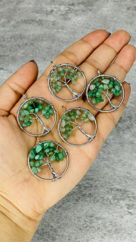 مدال درخت زندگی 3 سانتی اونتورین سبز