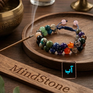 دستبند دو رشته سنگ طبیعی عنصر آب